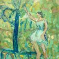 Playing in the green garden oils in canvas 170x160cm 2024 6950