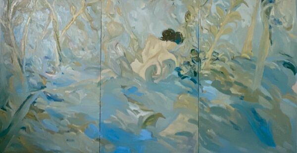 The water garden triptych300x100cm 2023 scaled